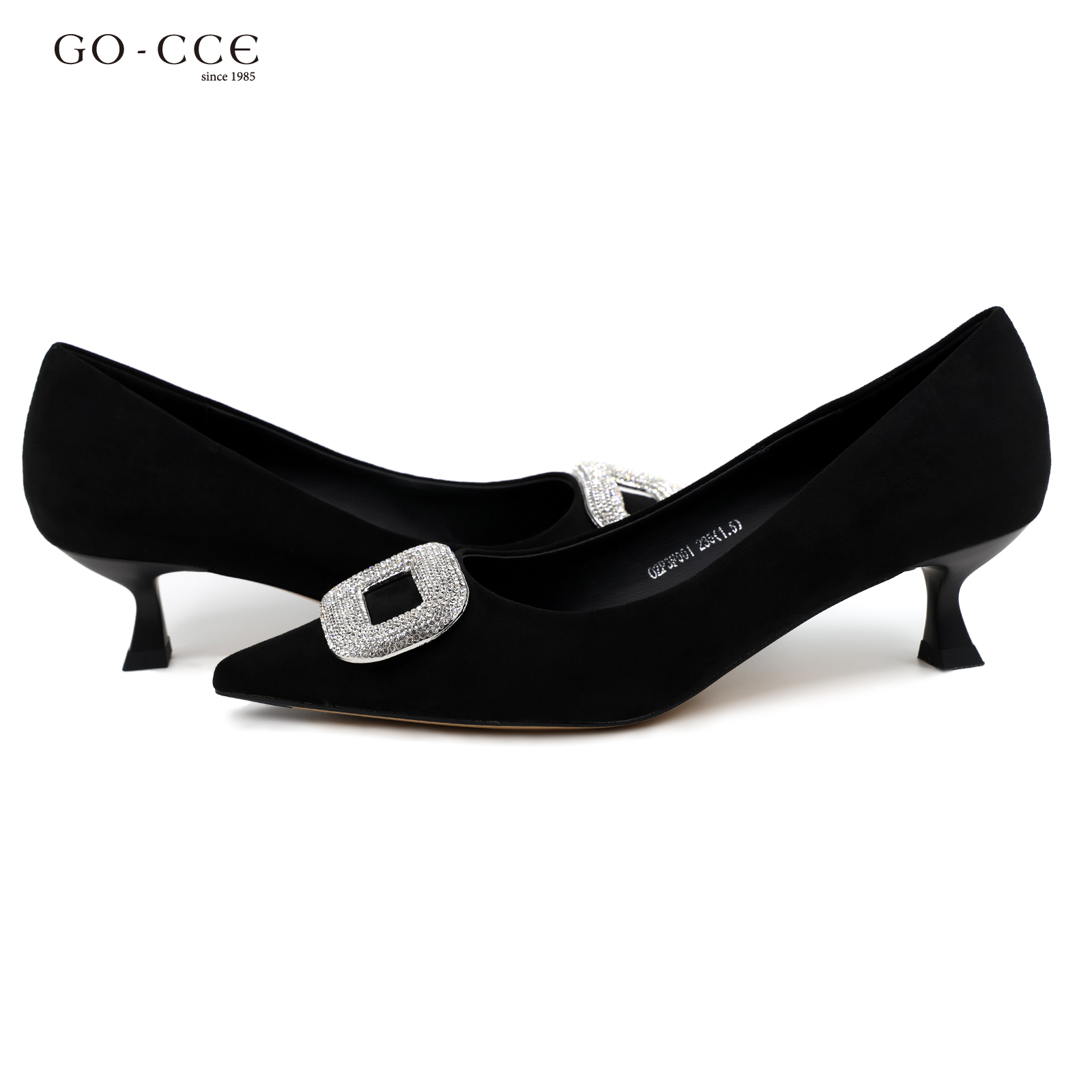 여성 보석장식 펌프스 OZP3F001 블랙 5cm